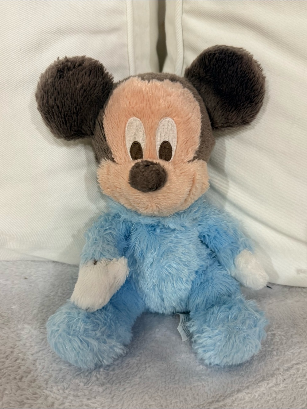 VTG DISNEYLAND Mickey Mouse Baby Rattle 10"Plush toy  Walt Disney world